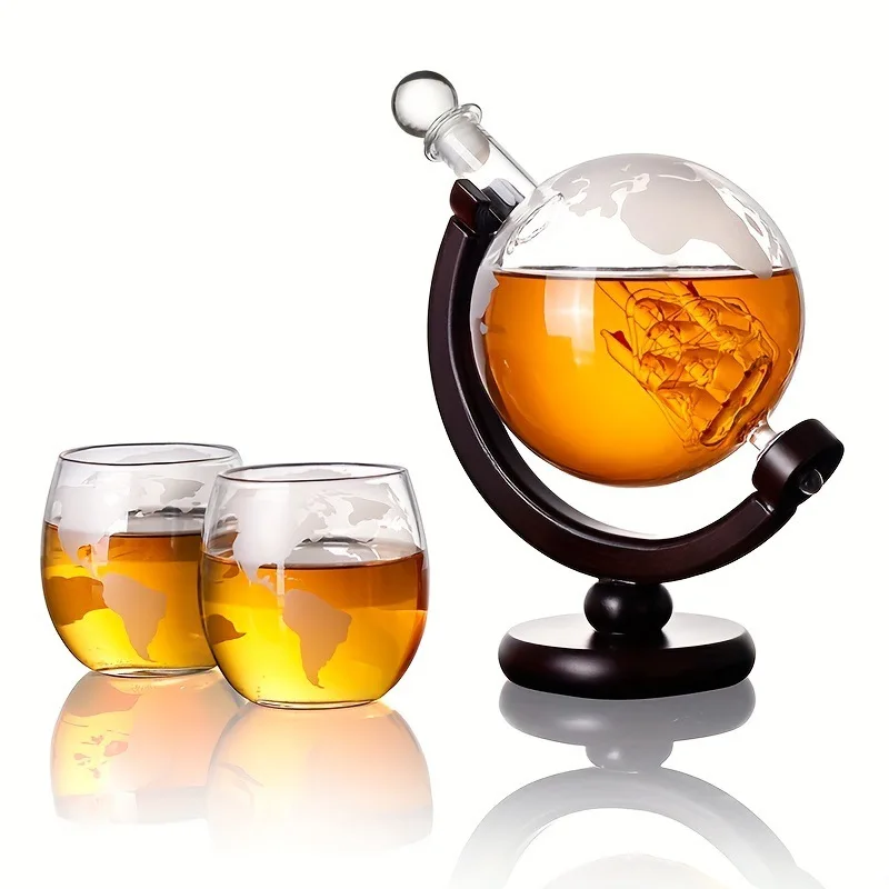 Decanter Globe Set - Juego de decantador de whisky con