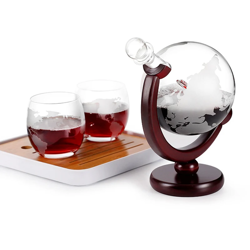 Decanter Globe Set - Decantador de whisky, globo, juego de