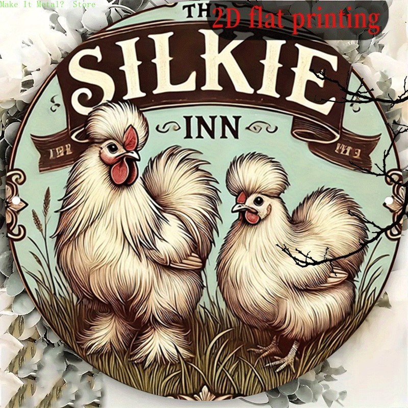 Home Bar And Kitchen - Letrero redondo vintage The Silkie Inn,