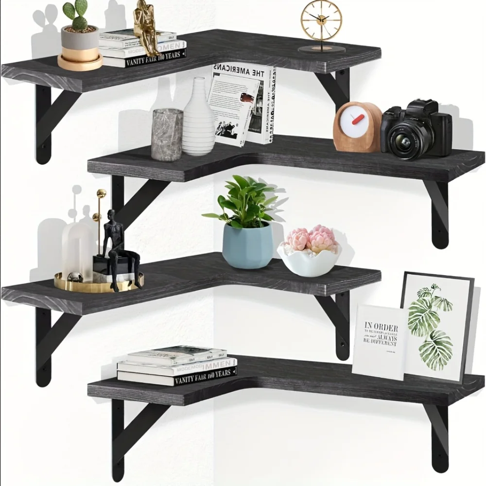 Home Bar Shelf - Estantes Flotantes de Madera Natural con