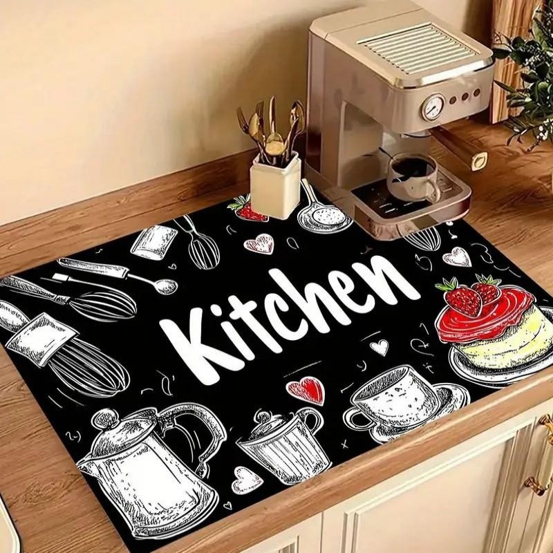 Bar Mat Rubber - Estera súper absorbente para cocina, tapete