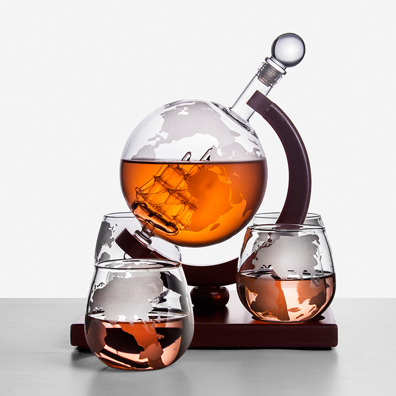 Decanter Globe Set - Decantador de globo de cristal creativo,