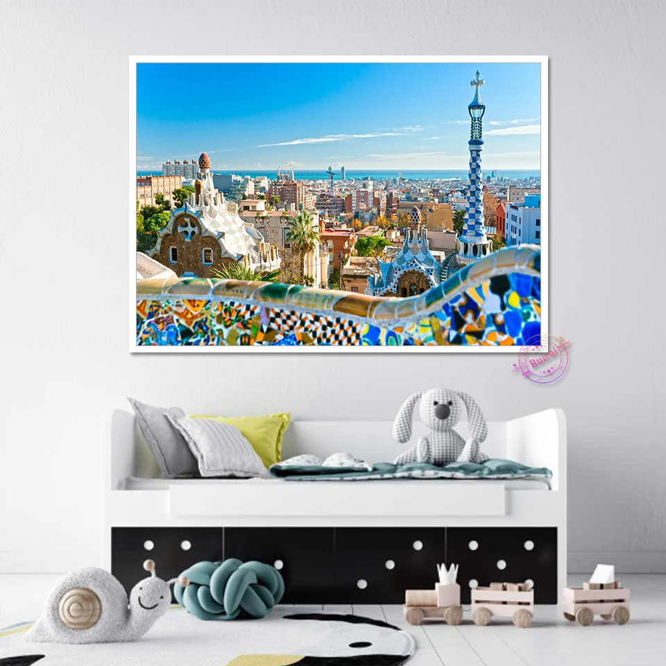 Home Barcelona - Parque Guell en Barcelona España, póster