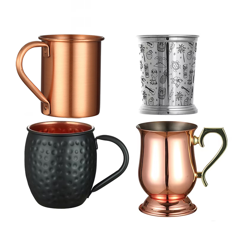 Mule Copper Mug - Taza de cobre martillado chapada en