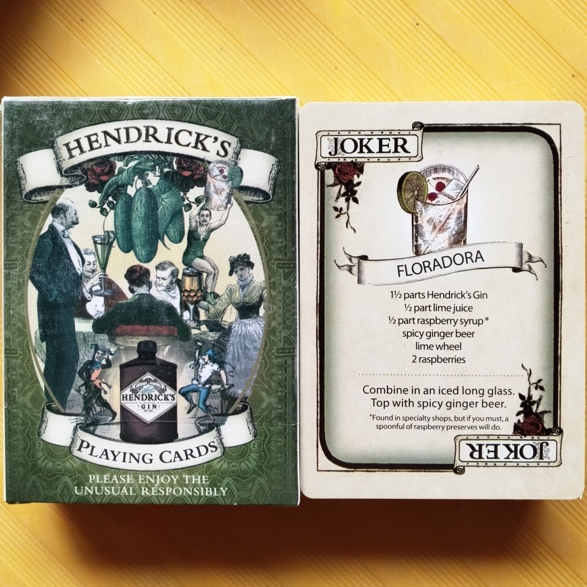 Cocktail Recipe Book - Baraja de cartas Hendrick's Gin -