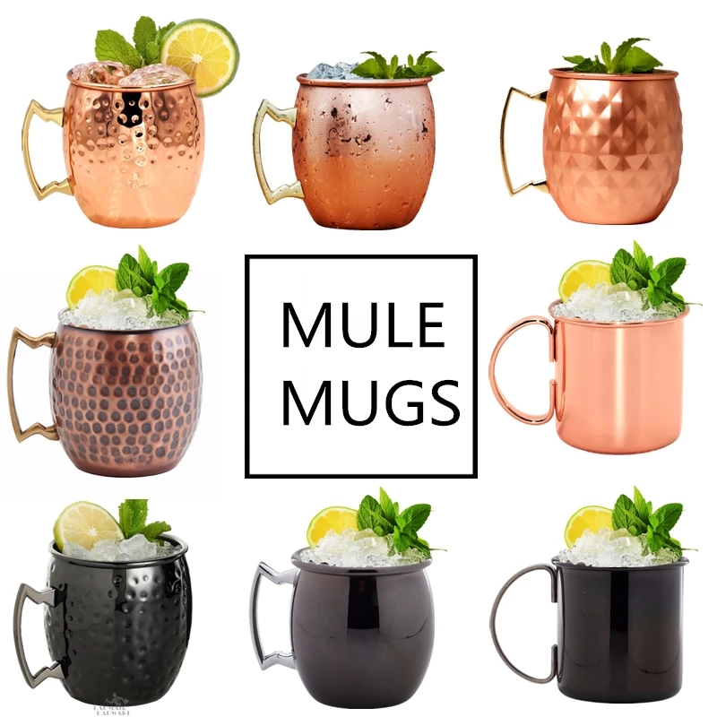 Mule Copper Mug - Moscow Mule-taza de cobre de acero