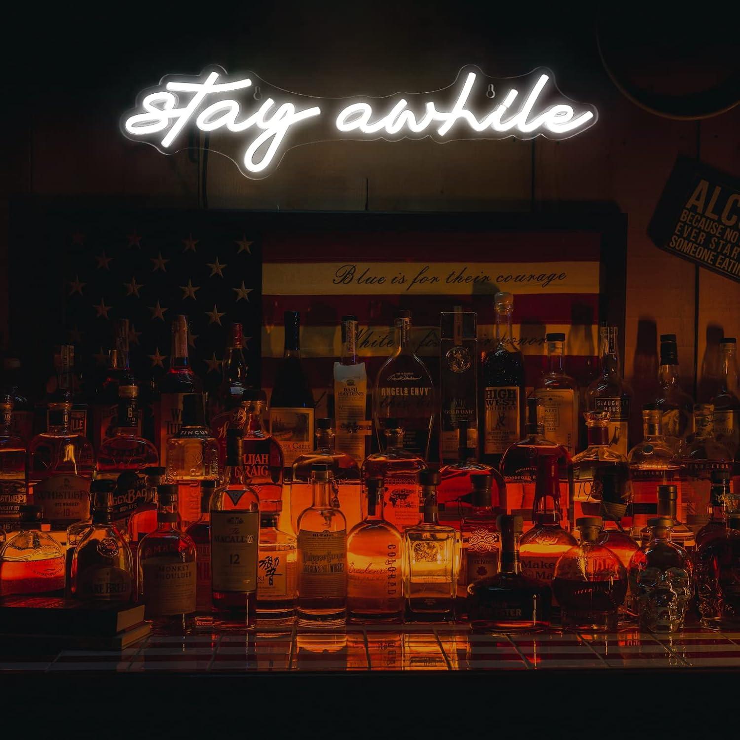 Letreros de Neón 'Stay Awhile' - Home Bar Signs reseña y precio