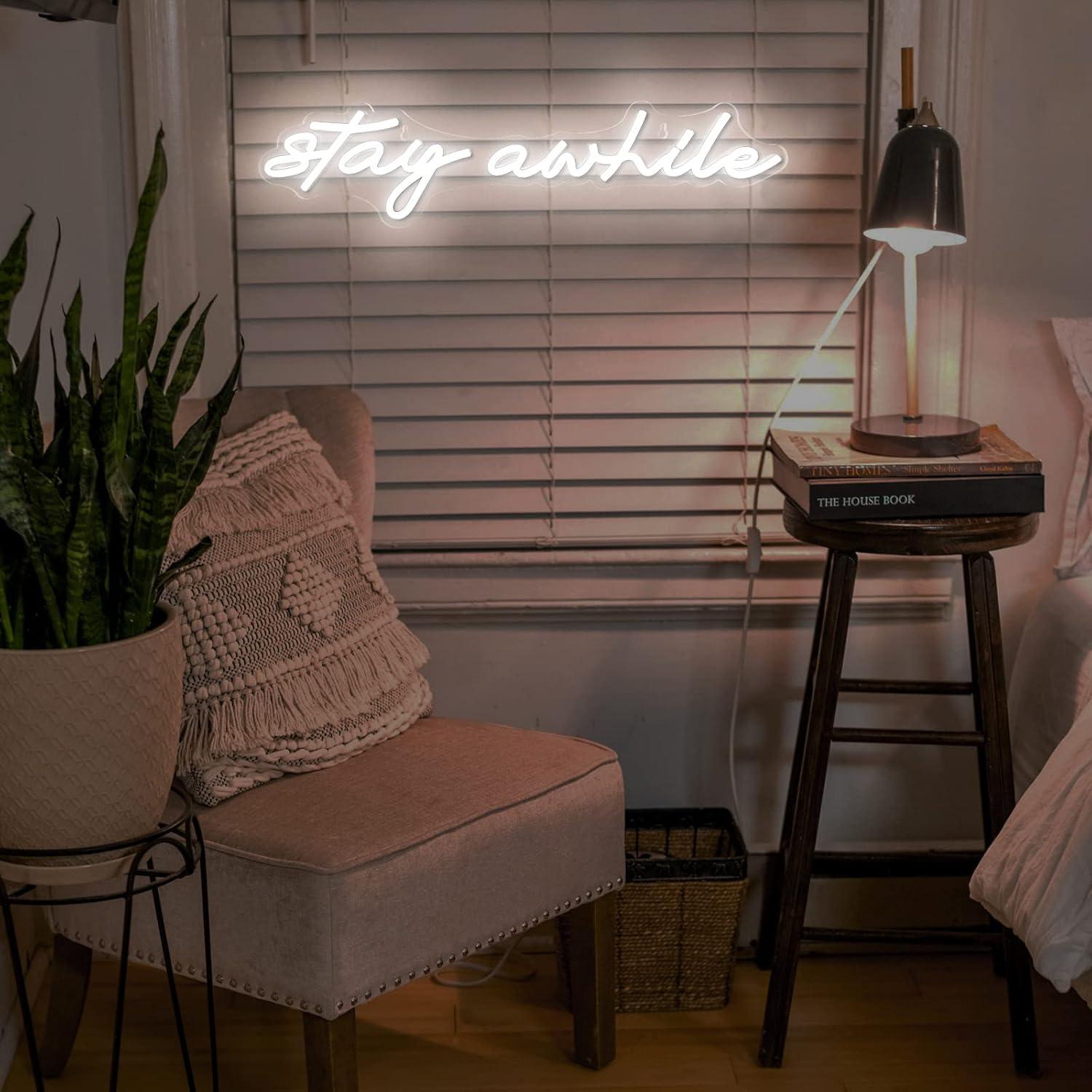 Letreros de Neón 'Stay Awhile' - Home Bar Signs reseña y precio