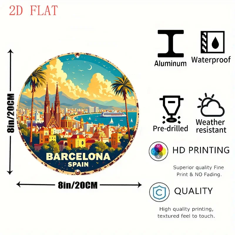 Letrero Metálico Redondo de 8  - Home Barcelona reseña y precio