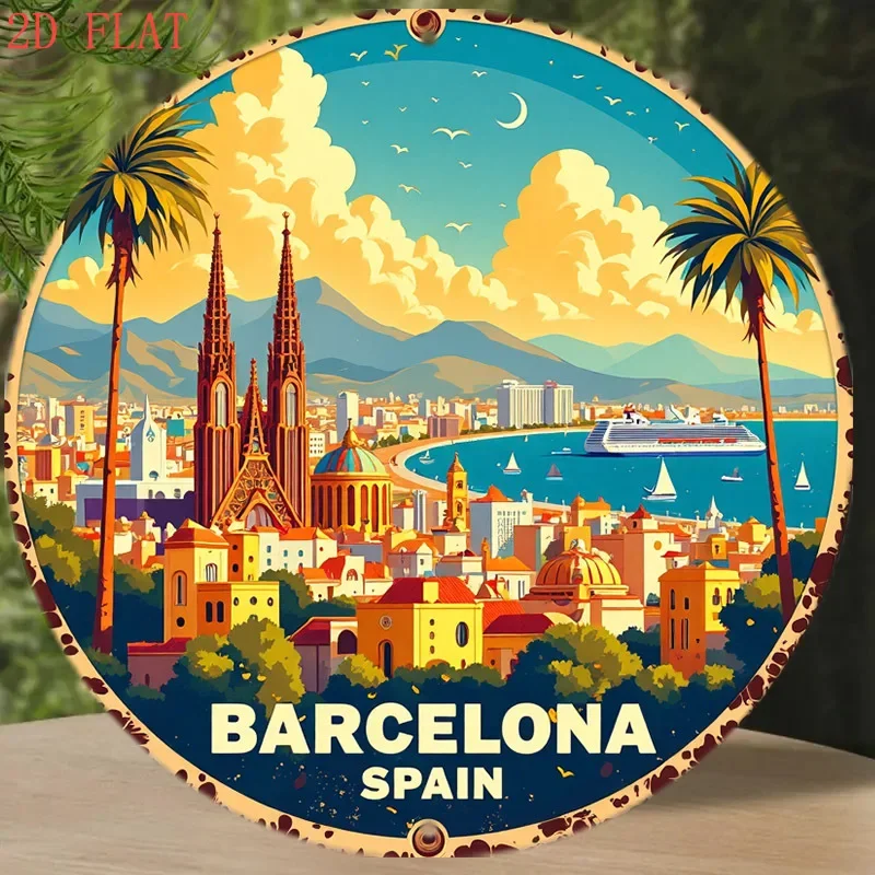 Letrero Metálico Redondo de 8  - Home Barcelona reseña y precio