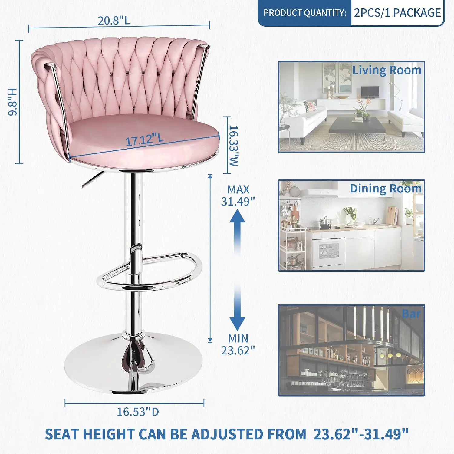 Juego de 2 taburetes de bar de - Home Bar Stools reseña y precio