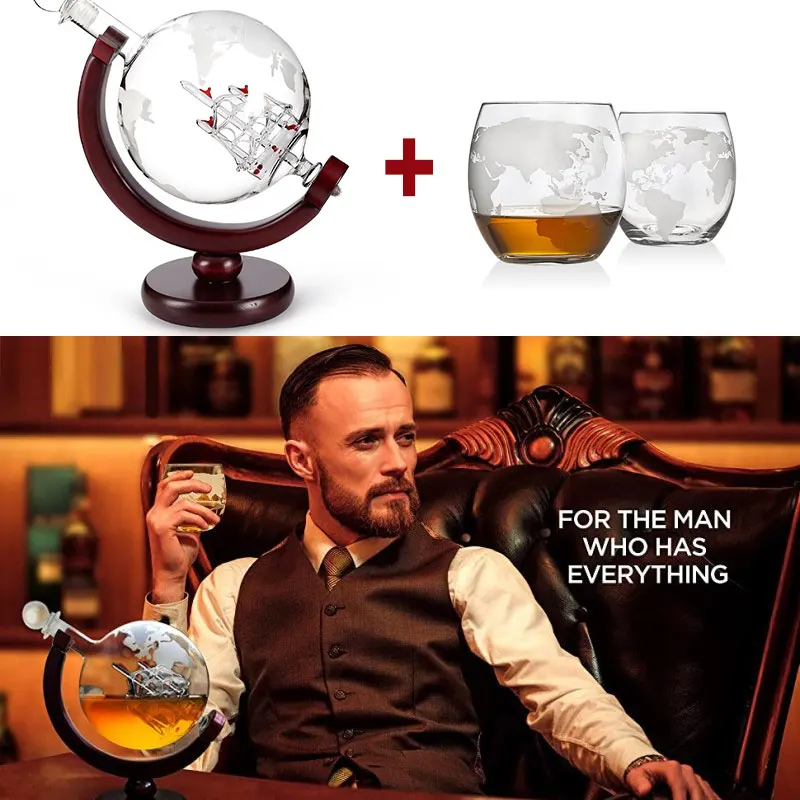 Juego de vasos de whisky, Glob - Decanter Globe Set reseña y precio