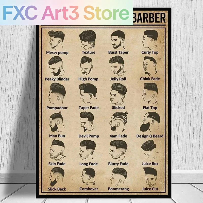Póster de barbero sin marco, t - Home Barber reseña y precio