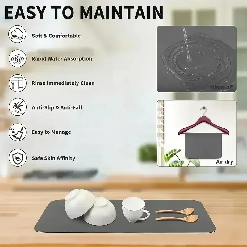 Estera de secado de cocina con - Bar Mat Rubber reseña y precio