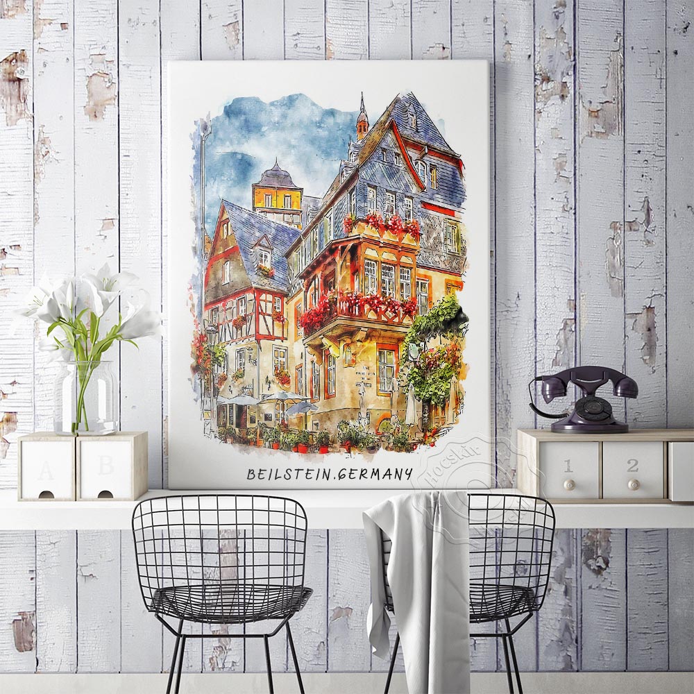 Impresión de acuarela, póster  - Home Barcelona reseña y precio