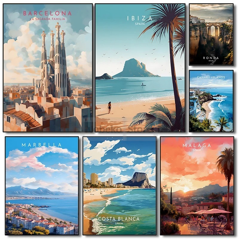 Póster de viaje de España, Bar - Home Barcelona reseña y precio