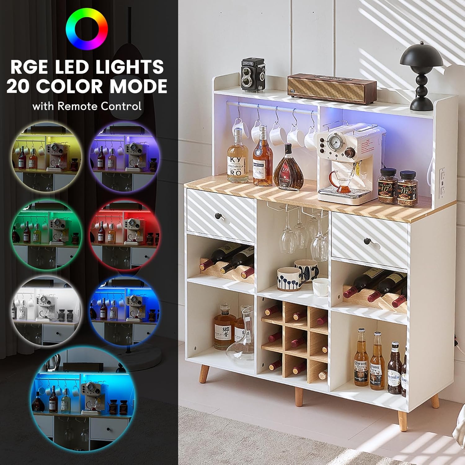 Mueble Bar para Vinos con Ench - Home Bar Shelf reseña y precio